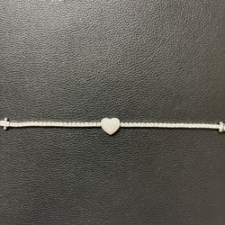 925 sterling silver Tennis heart Bracelet 