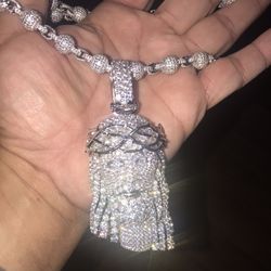 Jewelry  Ice Out Chain And Jesus's Charm🥶🥶🥶🥶🥶