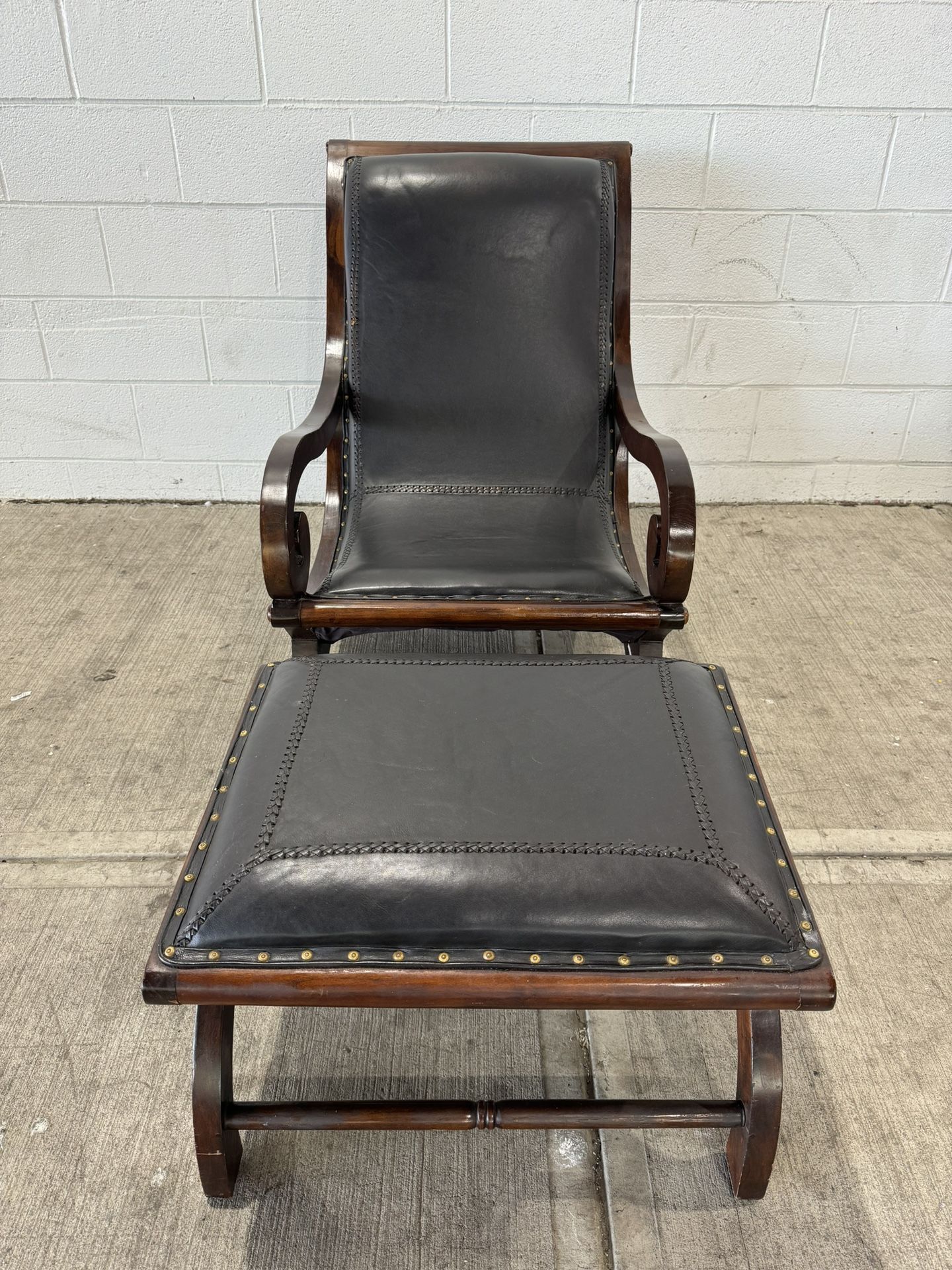 Antique Lounge Chair And Ottoman
