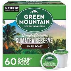 60 Count K Cups Green Mountain Coffee Roasters Sumatra Reserve