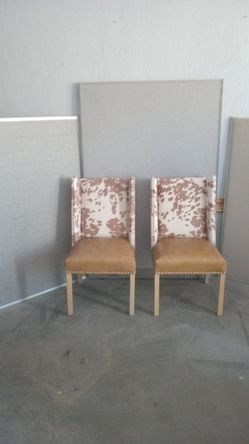 Cow Hide Leather Chairs Feel The Cow Hair On The Back. Very Nice Chairs