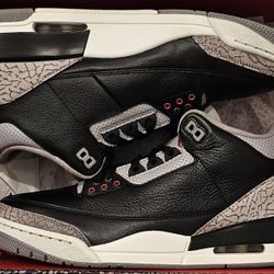 Size 10 Nike Air Jordan 3 Retro OG Black Cement 2024 (DN3707-010) Lot 👟