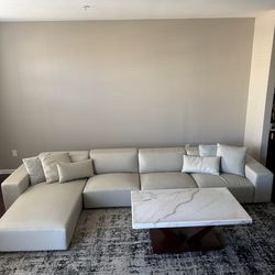 Rove Concepts Cream Leather Sectional