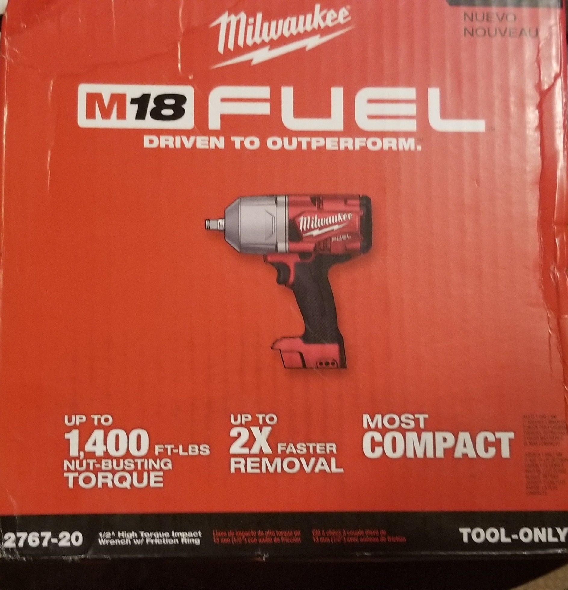 NEW Milwaukee 2767-20 M18 FUEL High Torque 1/2 Impact Wrench
