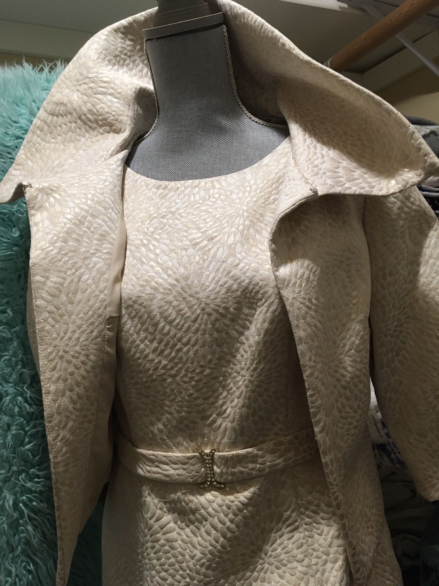 DAVID’S BRIDAL METALLIC SILVER DRESS