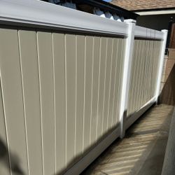 Tan Vinyl White Swimming Pool Fence Gate Fence Front Yard Fence Side Yard Privacy Fence Gate