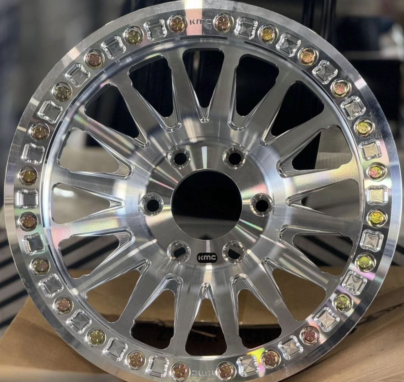 Kmc Impact 445 Forged Beadlocks Machine Finish 17x9 6x139.7 For Chevy ???