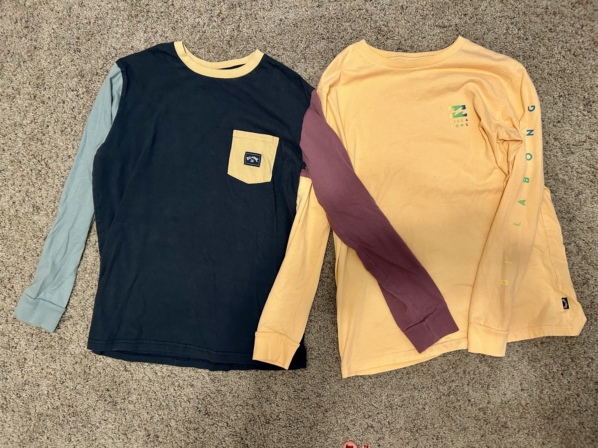 2 Boys Billabong Medium Long Sleeve Shirts