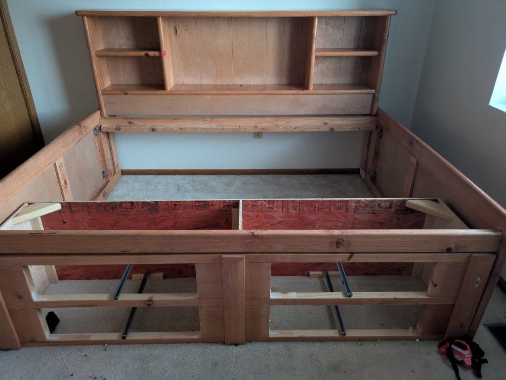 Captains Bed With Bookcase Storage Head Boatd