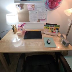 Solid Birch Oak Wood Dining Table / Desk 48”