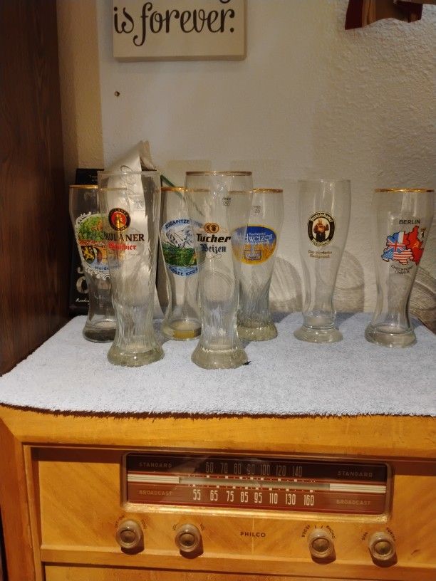 Glass Pilsner Glasses from Germany Never Used