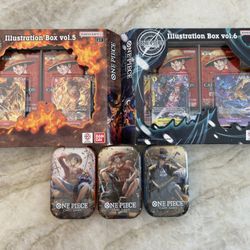 One Piece Illustration box 5 & 6 with 3 Mini Tins (Luffy, Ace, Sabo)