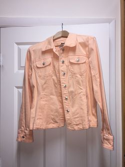 Denim jacket -peach Large