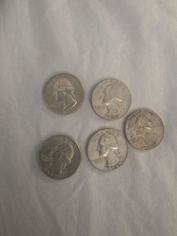 1964 Washington Silver Quarters Lot of 5