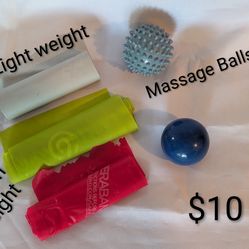 Exercise Rubber Bands and Massage Balls