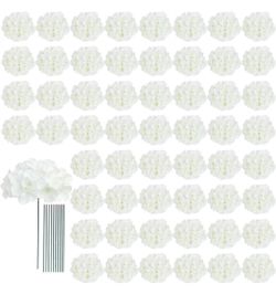 New 65pcs White/Ivory Hydrangea Artificial Flowers
