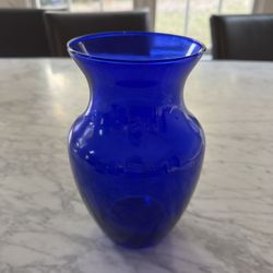 Blue 8" Glass Vase