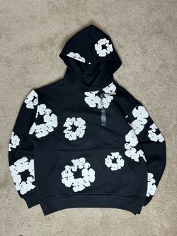 Flower Cluster Heavy Hoodie – Black