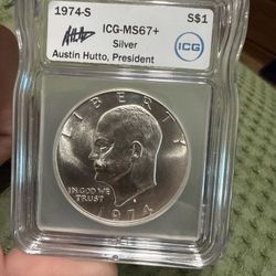 1974-S Eisenhower Dollar – Silver – ICG MS67+