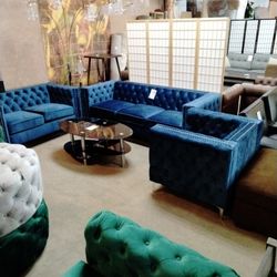 Velvet Sofa Set