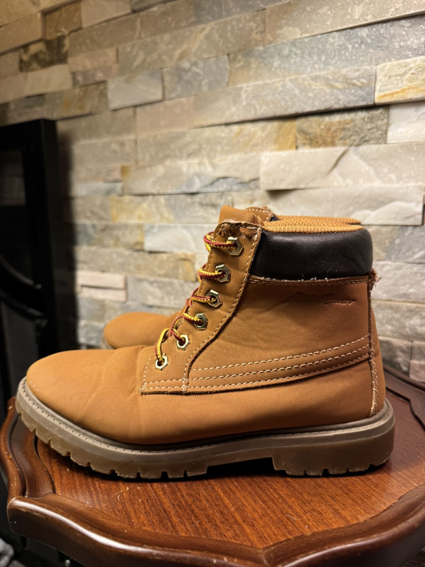 Youth Sz 3M Eddie Bauer Karpie Construction Hiking Combat Boots EUC