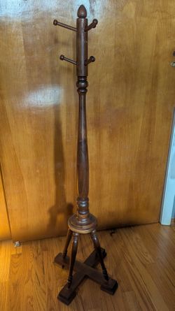 Wooden Coat Tree, 4ft Tall