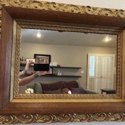 Beautiful Antique Mirror Carved Wood