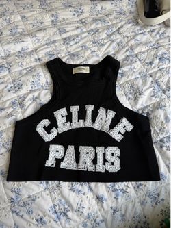 black crop top with white sequins embroidered  size xs