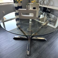 Modern Glass Dining Table With Chairs