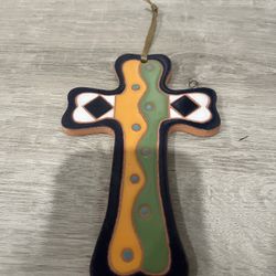 HillCountry Art Glazed Terra Cotta Cross , Made In USA