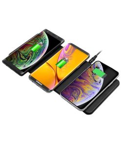 JE Qi Triple Wireless Charger Station,JE 3 Devices Multi Wireless Charger Pad,Desktop Charging Station for iPhone XS MAX/XR/XS/X/8/8 Plus,Samsung Gal