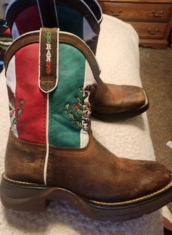 Durango Boys Cowboy Boots – Size 2 – Mexico Flag Design