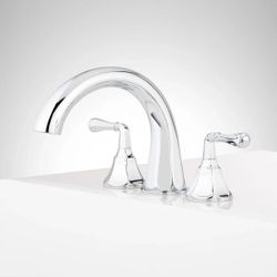 Mirabelle Key Two-handle Roman Tub Faucet MIRKW3RT2CP (Polished Chrome)