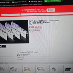 64gb Ddr4 Royalz Z Silver Ram.  3200mhz. 