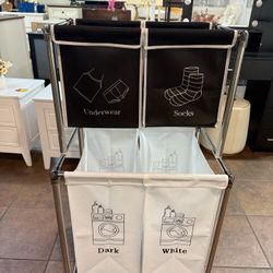 🔥Special Discount 🔥Laundry Hamper 2 Tier Laundry Basket Organizer Dirty Clothes Hamper with 4 Removable Bags  💰25$