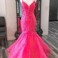 Pink Mermaid Prom Dress
