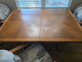 Wood Dining Table with Leaf Extension