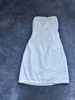 Cream Flower Strapless Dress