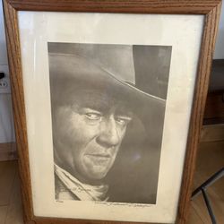 John Wayne Print Framed 26"x20"