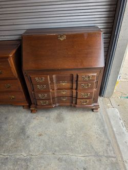 Traditional wooden secretary desk