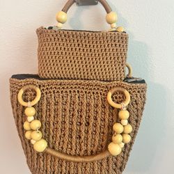 Classy Handcrafted Crochet Bag With Matching Purse . Suitable For Any Occasion. 