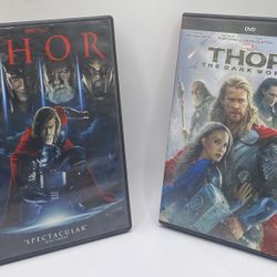 BUNDLE OF PACK 2 MARVEL THOR DVD: (THOR & THOR THE DARK WORLD) !