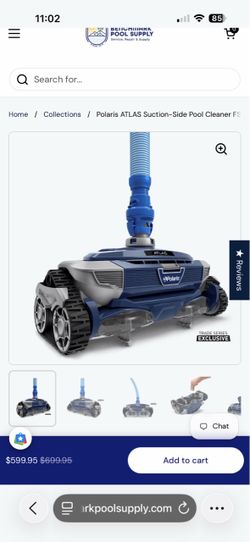 Polaris ATLAS suction-side pool cleaner with hoses