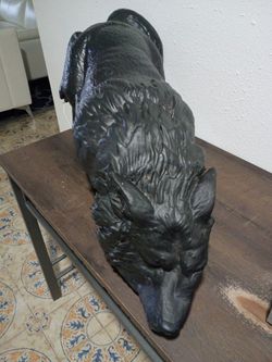 Large Black Wild Boar Animal Sculpture