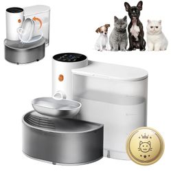Smart Wireless Pet Water Fountain, Stainless Steel Bowl,No Filter,Automatic Water Dispenser for Cats