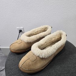 UGG Slippers Rylan Womens 12 Slip On Flats 1871 Brown Sherpa Slippers Comfort