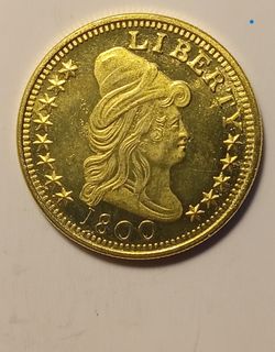 1800 Golden Draped Bust Eagle Ten Dollars Coin Contemporary Restrike Token / Coin