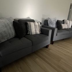 Dark Grey Couch Duo