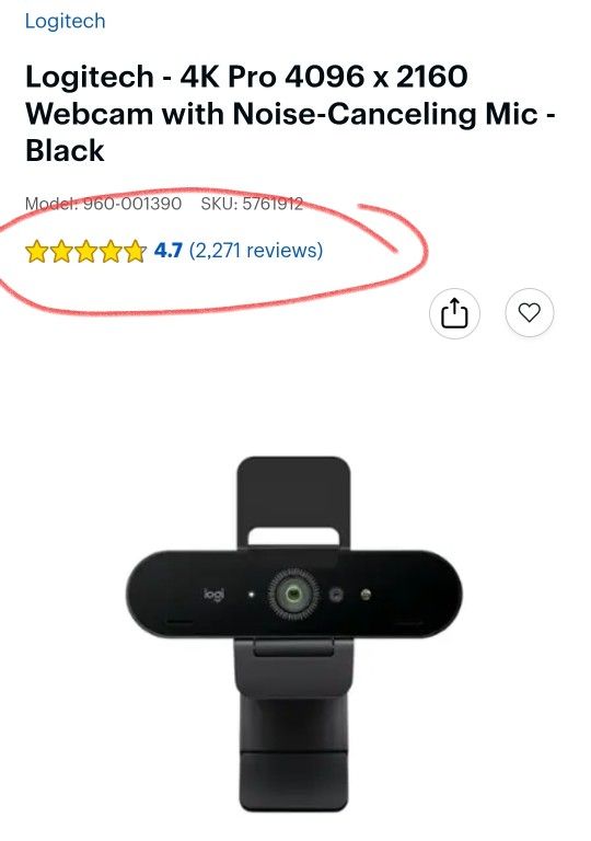 Logitech BRIO 4k Pro Web Camera - V-U0040