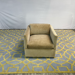 ( Delivery Available ) LuLu & Georgia Beige Lotte Swivel Chair